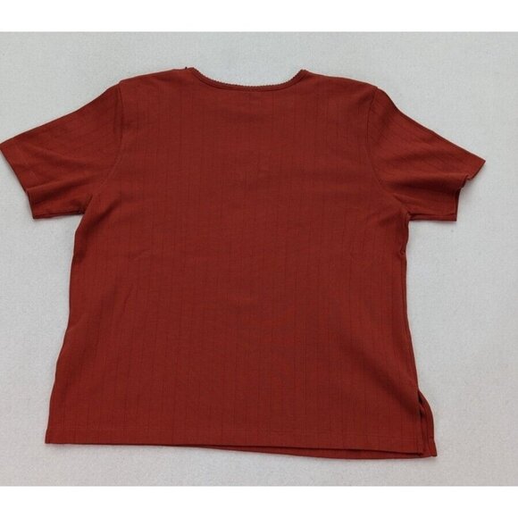 Alfred Dunner Women's Top Orange Stretch Knit Beaded Size Medium Short Sleeve - Picture 15 of 16